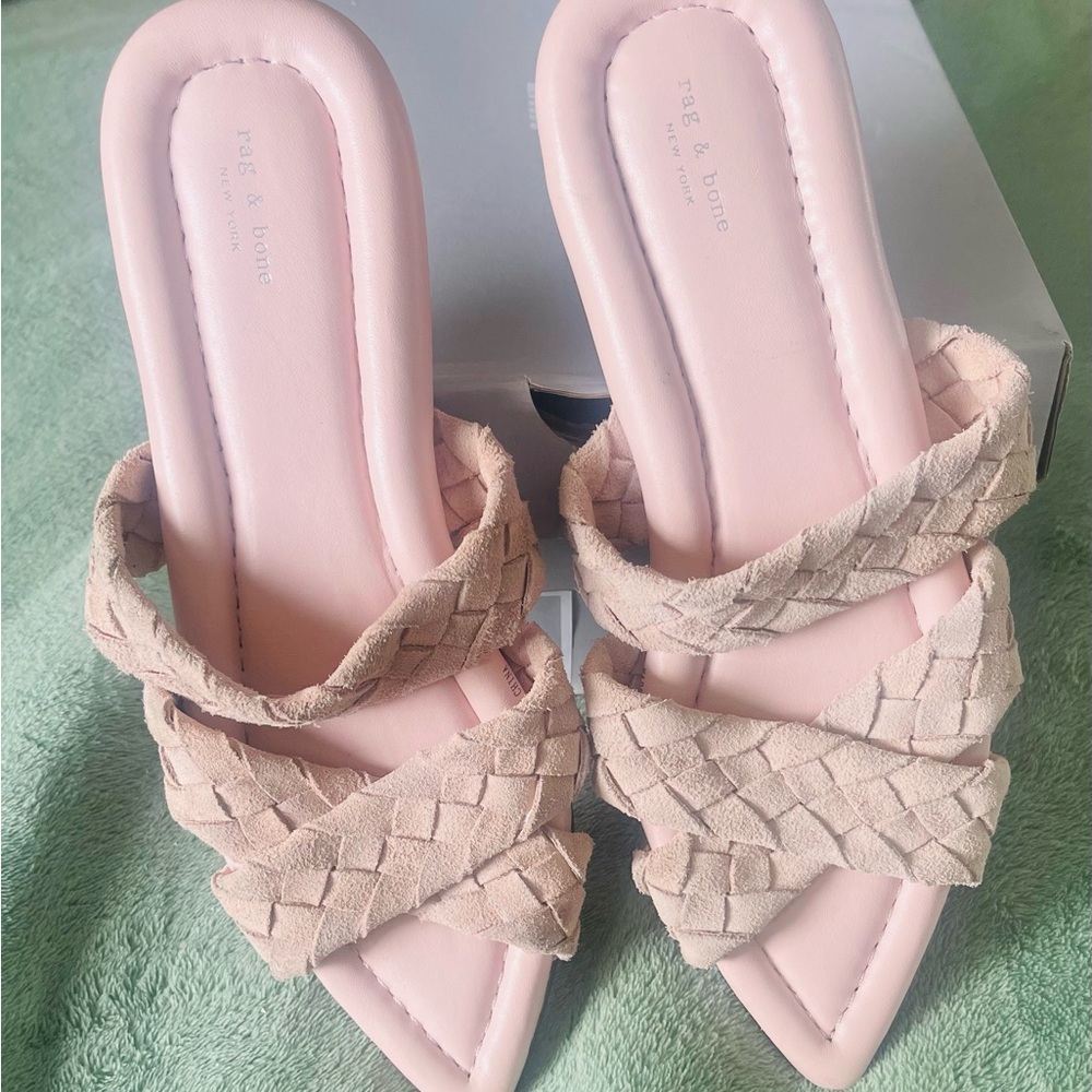 Rag & Bone Light Pink Woven Sandals